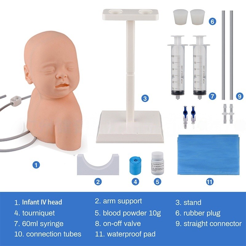 Infant Scalp IV Injection Practice Model Pediatric Venipuncture Training Kit Medical Science